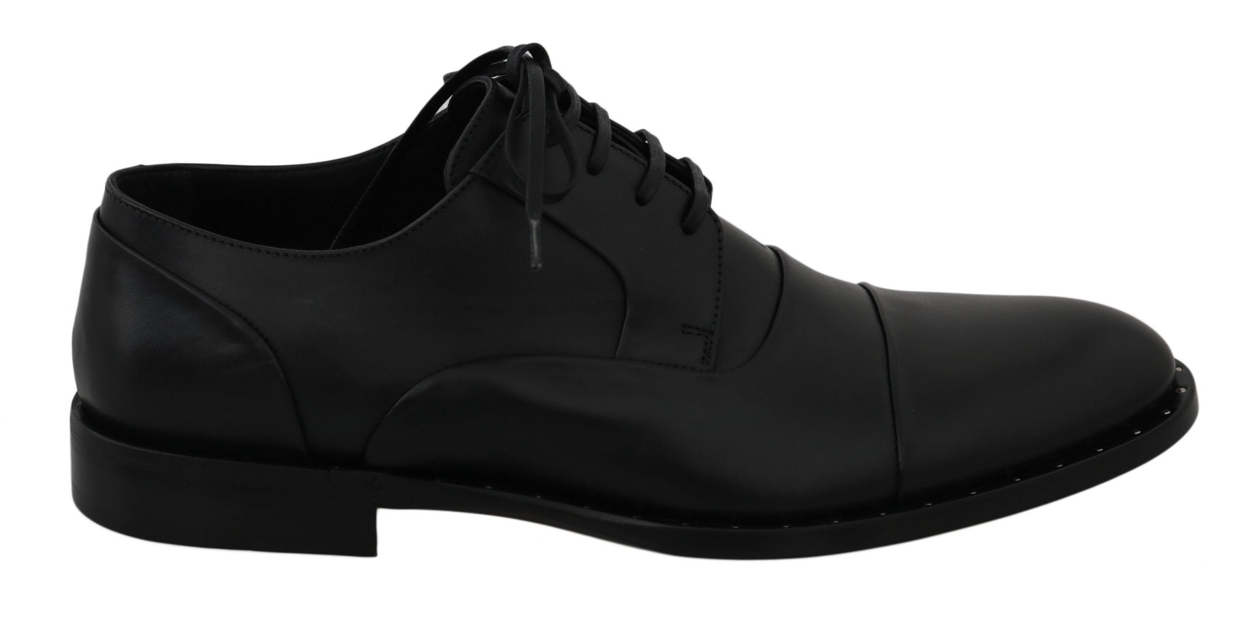 Dolce & Gabbana Black Leather Derby Formal Shoes - Whispers Of Wisdom Clothing