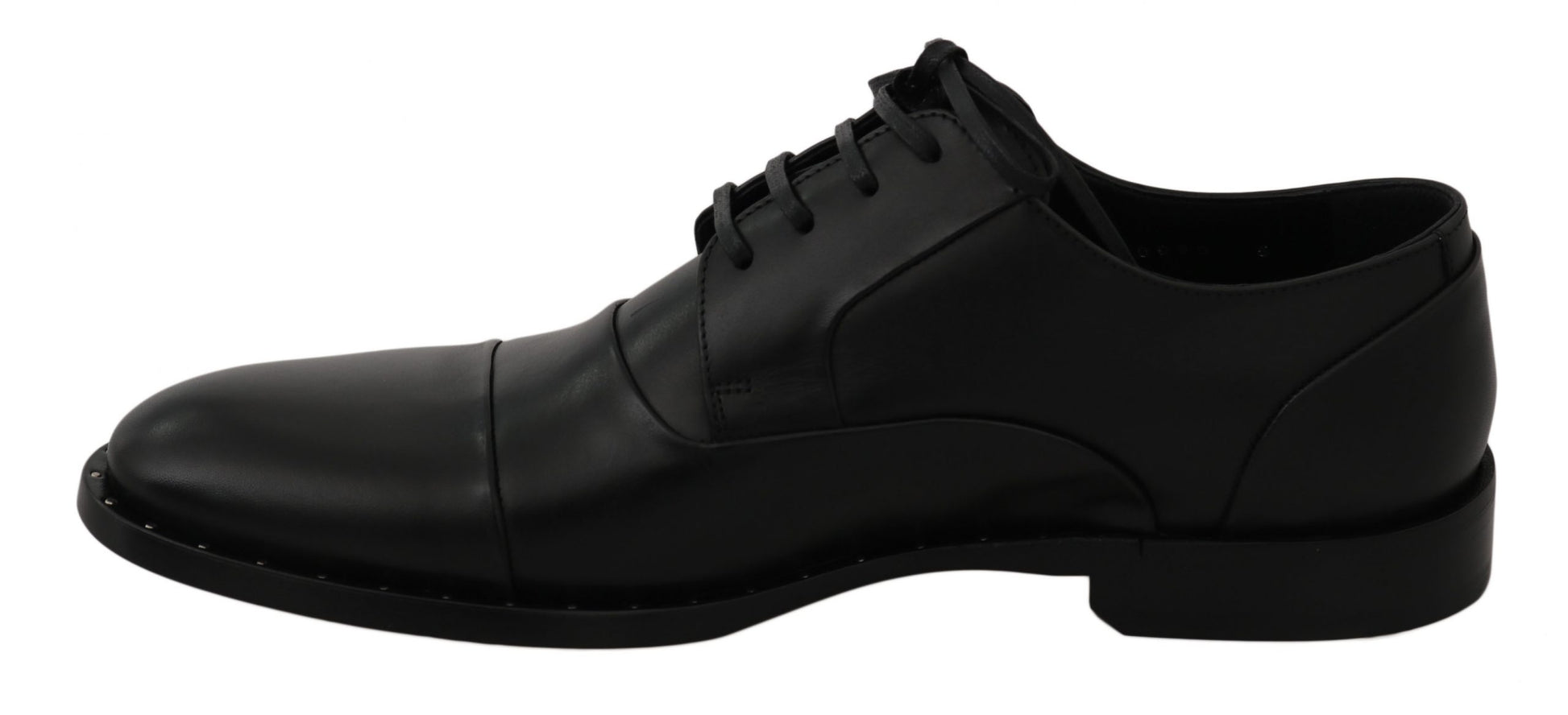 Dolce & Gabbana Black Leather Derby Formal Shoes - Whispers Of Wisdom Clothing