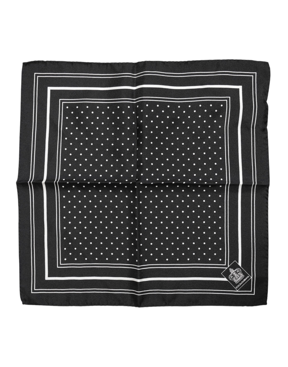 Dolce & Gabbana Black White Polka Dot Men Foulard Scarf