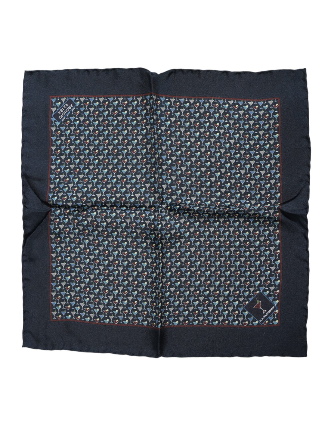 Dolce & Gabbana Blue Cocktail Silk Square Foulard Scarf