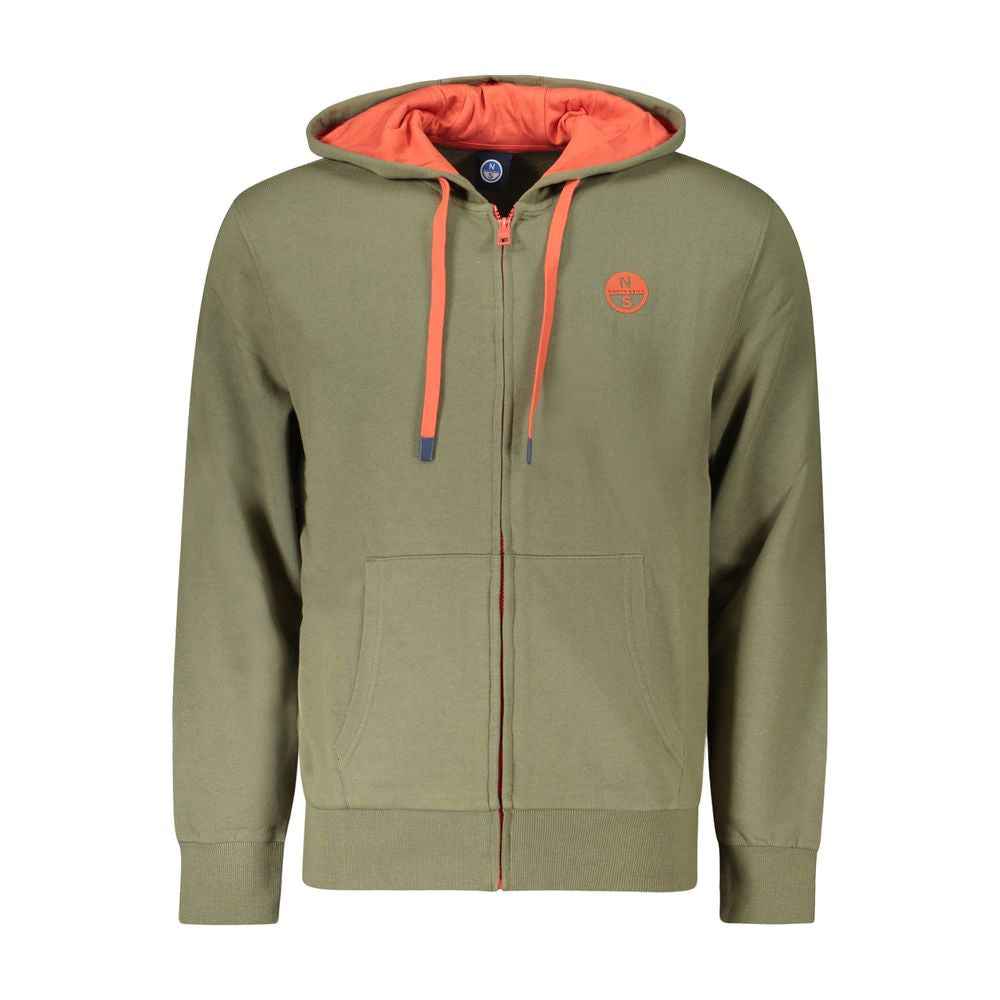 North Sails Green Cotton Men's Hooded Sweater