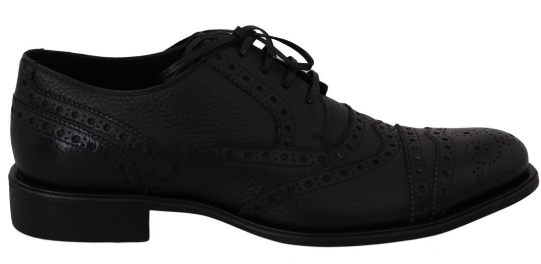Dolce & Gabbana Blue Leather Wingtip Oxford Dress  Shoes - Whispers Of Wisdom Clothing