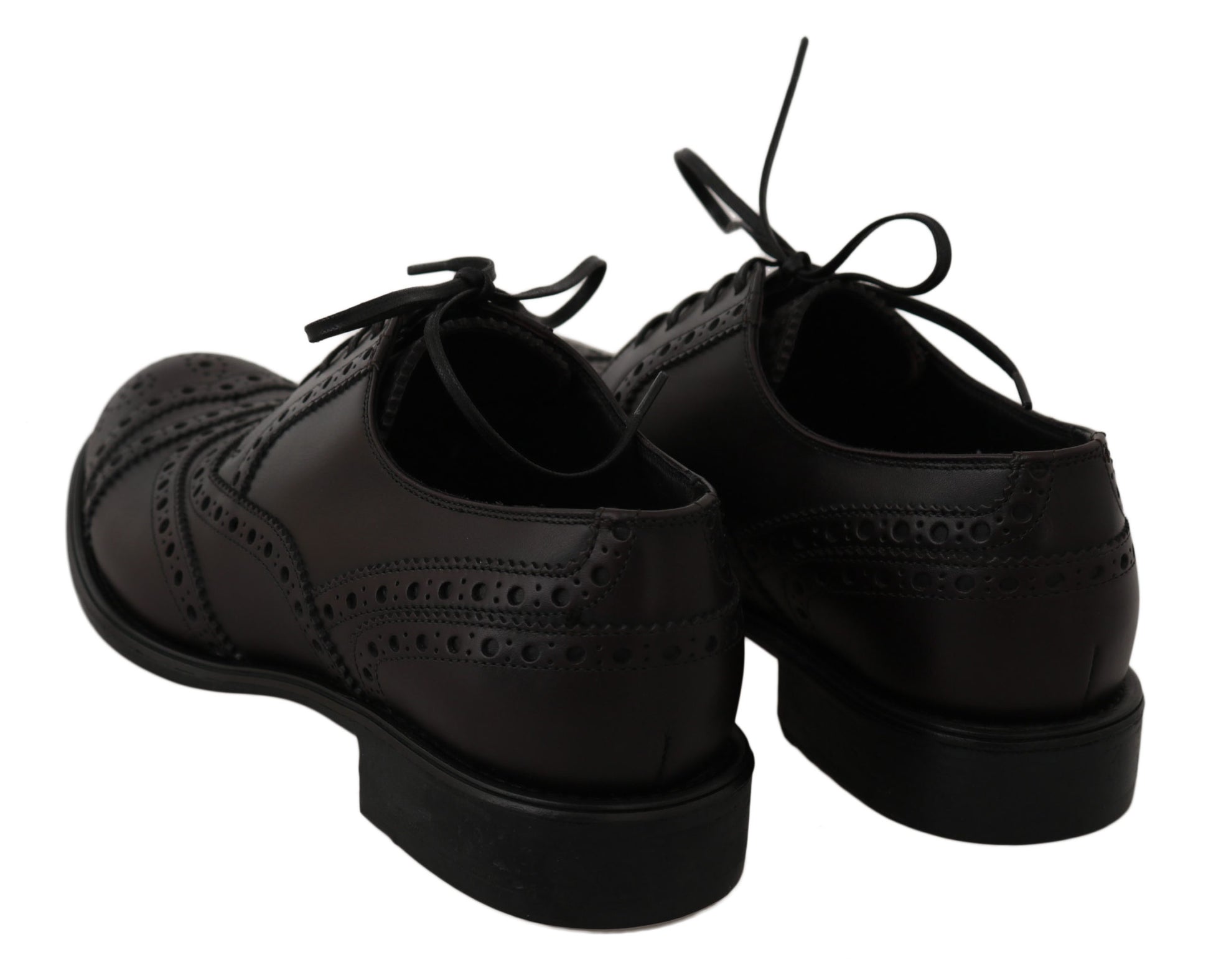 Dolce & Gabbana Black Leather Wingtip Oxford Dress  Shoes - Whispers Of Wisdom Clothing