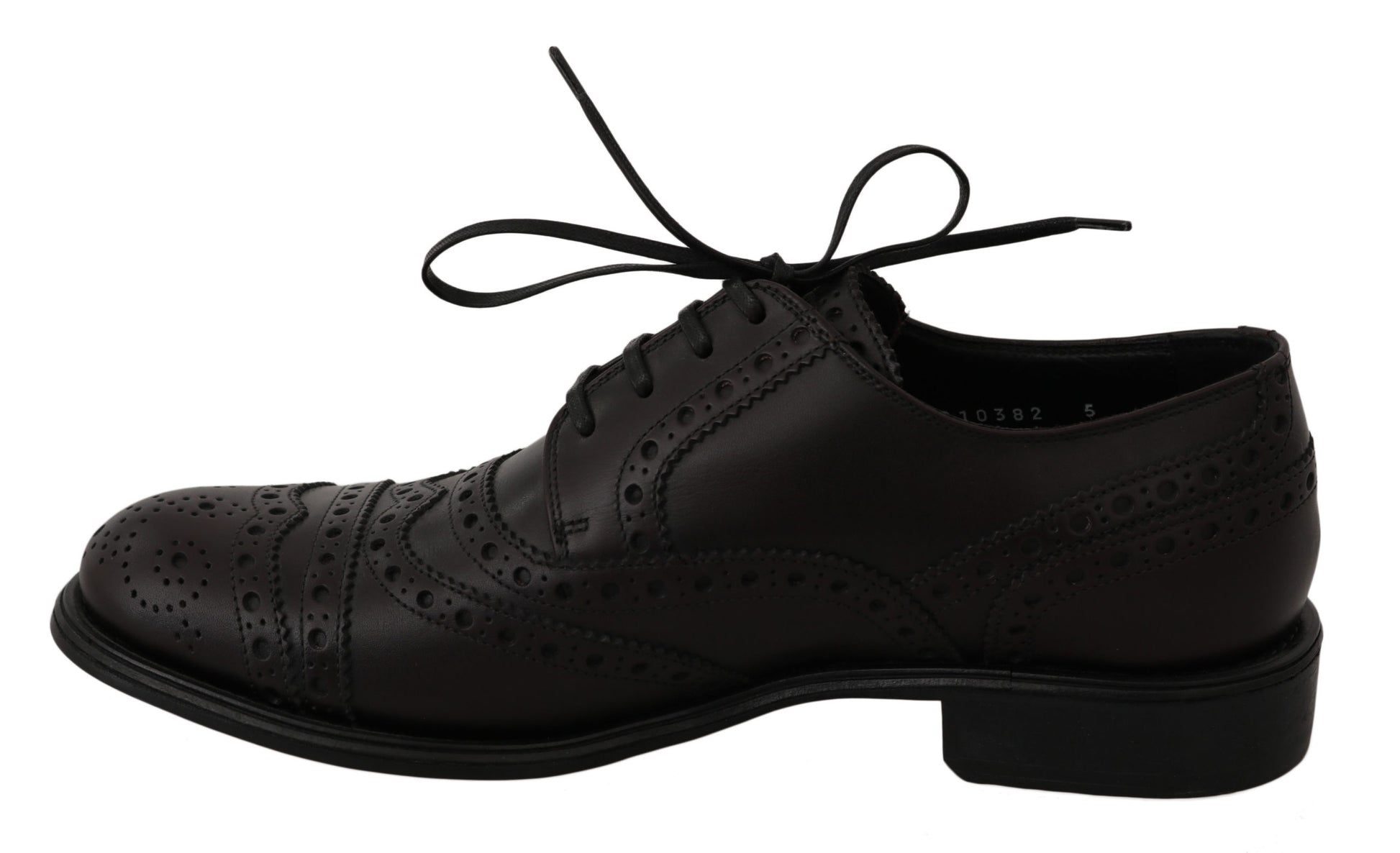 Dolce & Gabbana Black Leather Wingtip Oxford Dress  Shoes - Whispers Of Wisdom Clothing