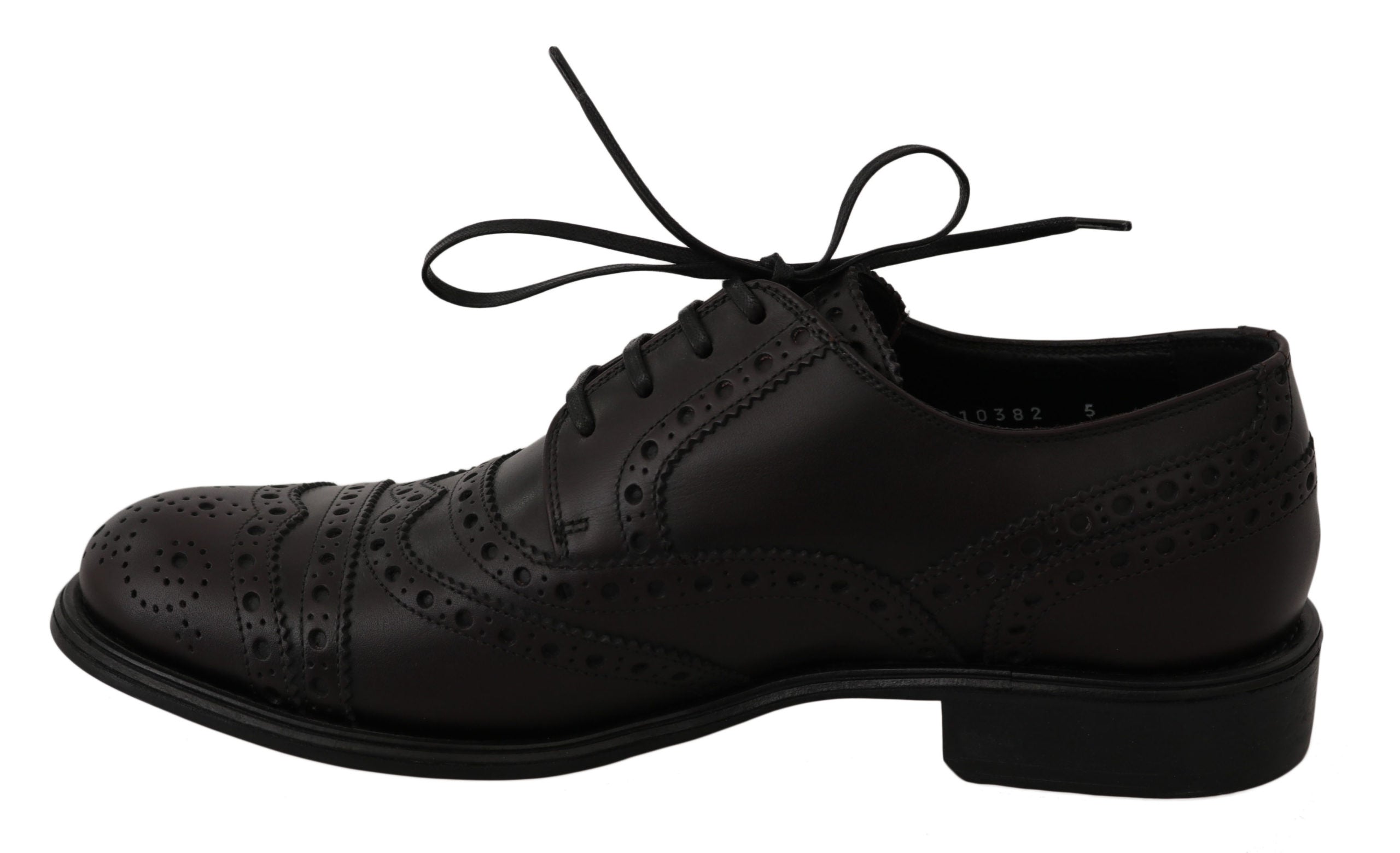 Dolce & Gabbana Black Leather Wingtip Oxford Dress  Shoes - Whispers Of Wisdom Clothing