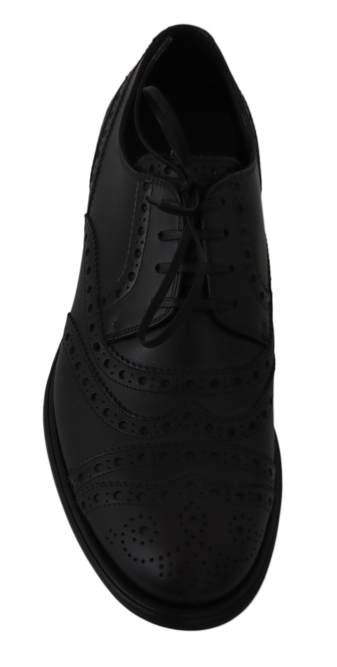 Dolce & Gabbana Black Leather Wingtip Oxford Dress  Shoes - Whispers Of Wisdom Clothing