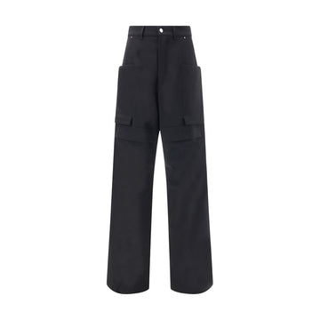 Rick Owens Black Wool Cargo Pants