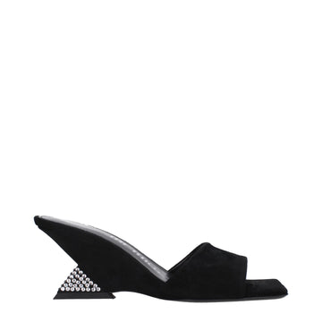 The Attico Black Leather Platforms