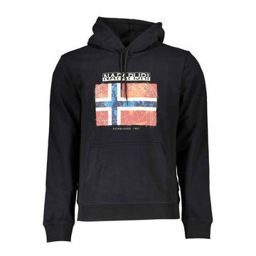 Napapijri Black Cotton Men's Hooded Sweater