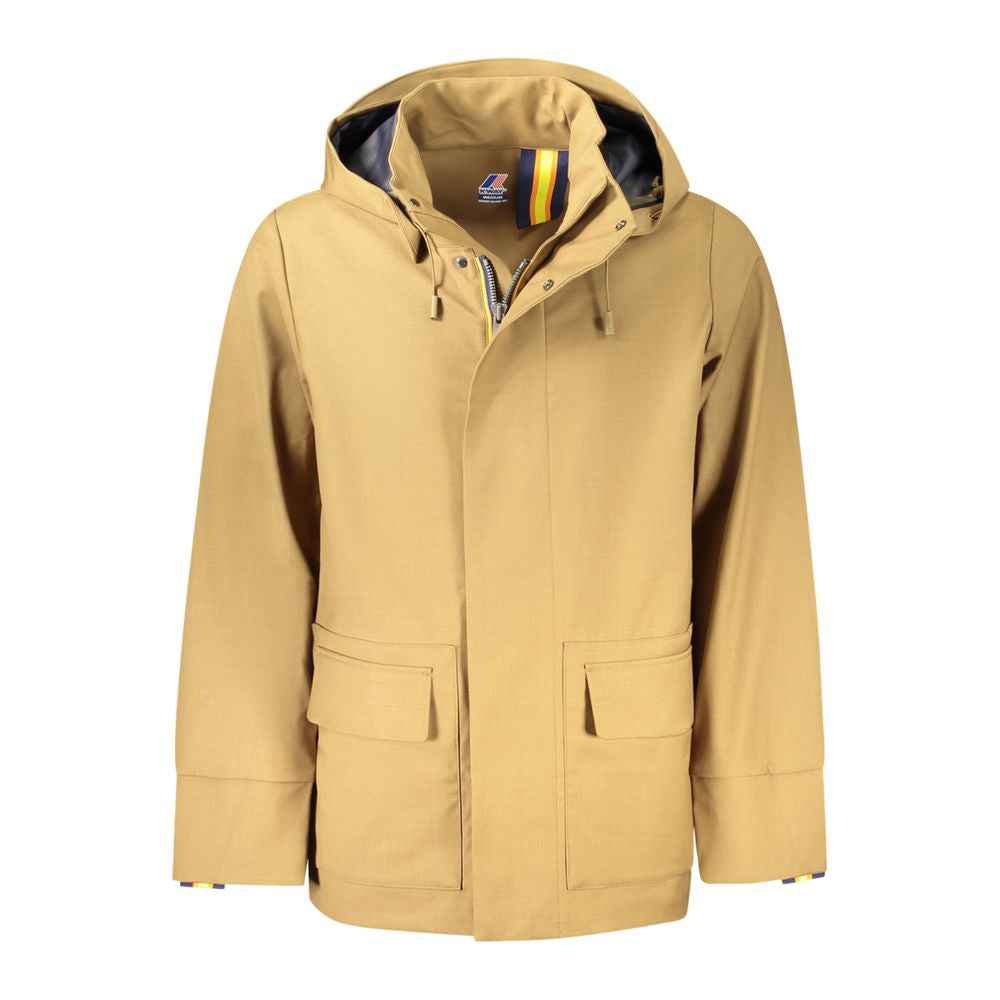 K-WAY Brown Wool Men's Trench Coat