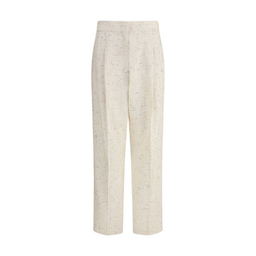 Fabiana Filippi Cream Cotton Casual Pants
