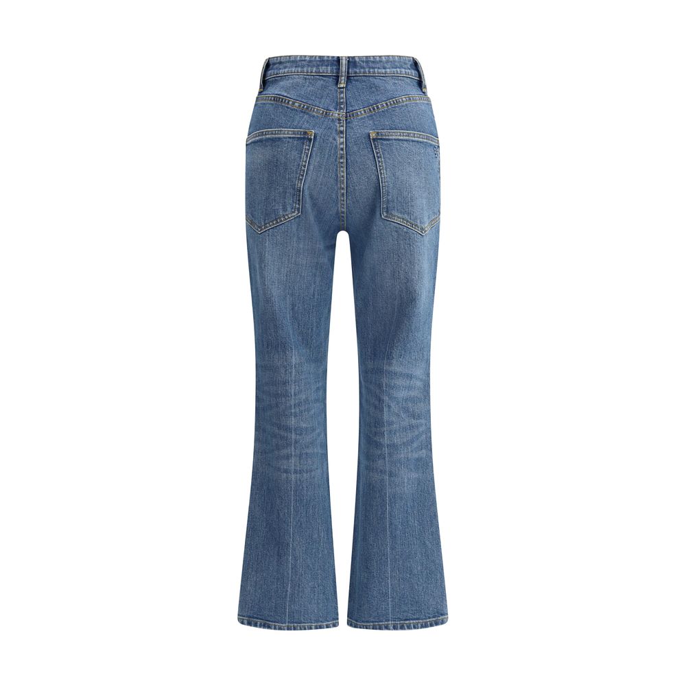 Tory Burch Light Blue Cotton Cropped Jeans