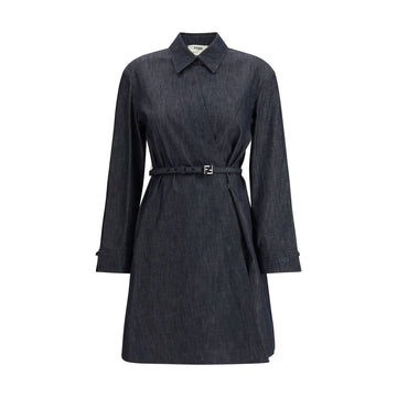 Fendi Blue Cotton Casual Dress