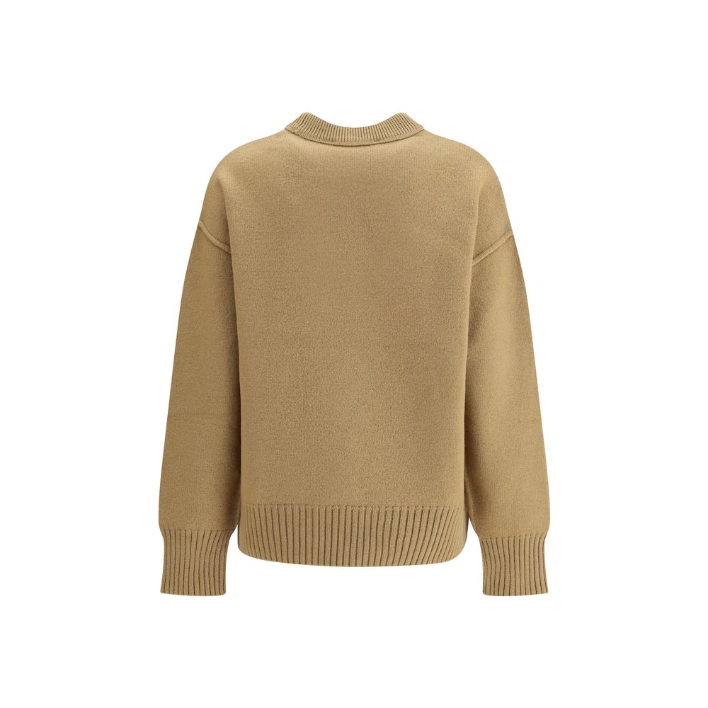 Ami Paris Beige Fleece Wool Sweatshirt