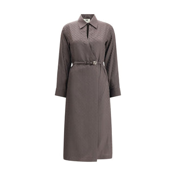 Fendi Brown Silk Casual Dress