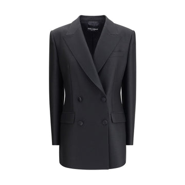 Dolce & Gabbana Black Fleece Wool Blazer