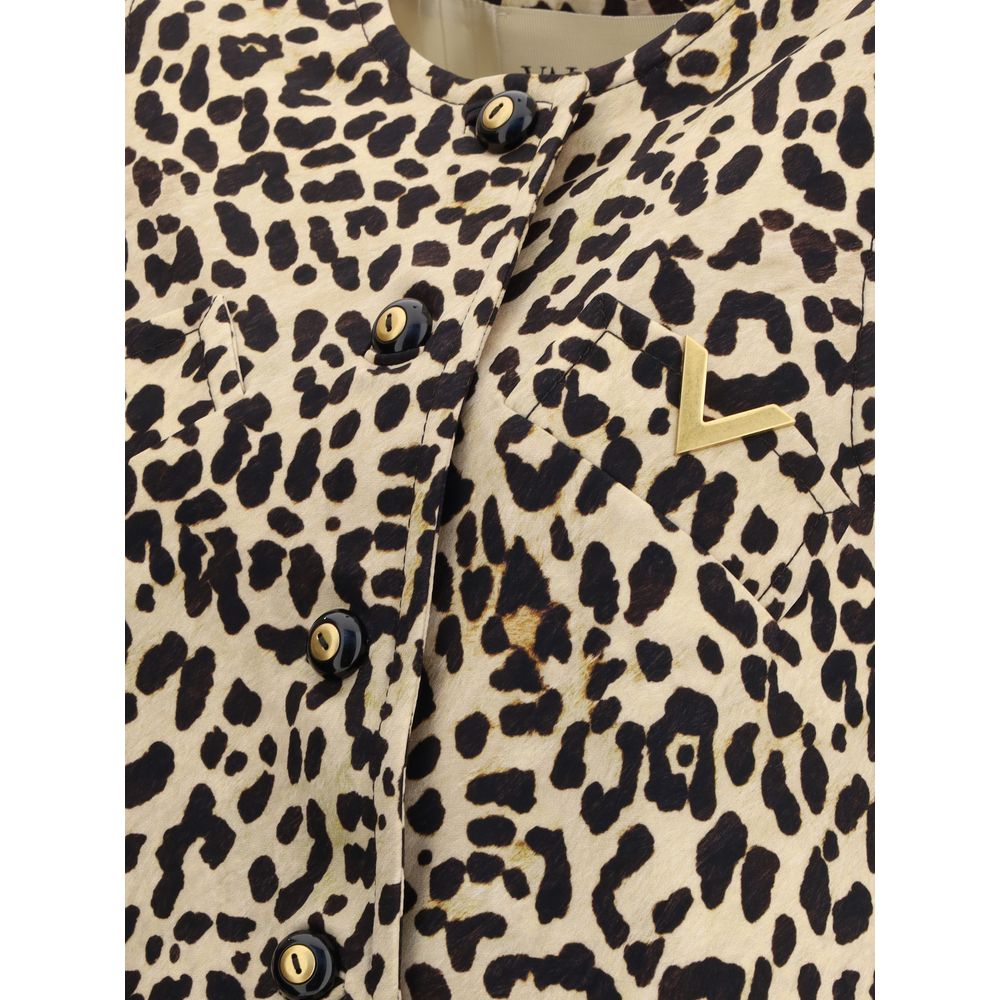 Valentino Multicolor Fleece Wool Sleveless Jacket