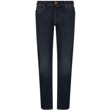Jacob Cohen Blue Cotton Men Jeans with Orange Stitching
