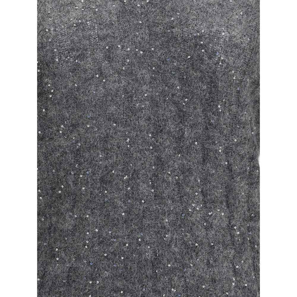 Brunello Cucinelli Dazzling Cable's Sweater in Mohair, cotton and wool