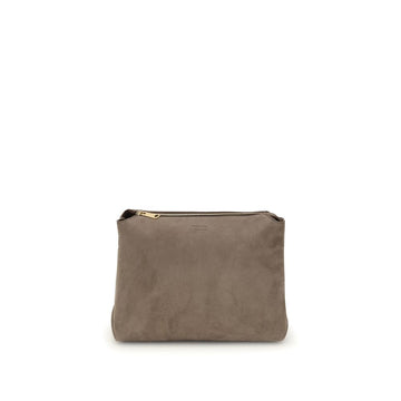 Khaite Beige Calf Leather Bos Taurus Shoulder Bag