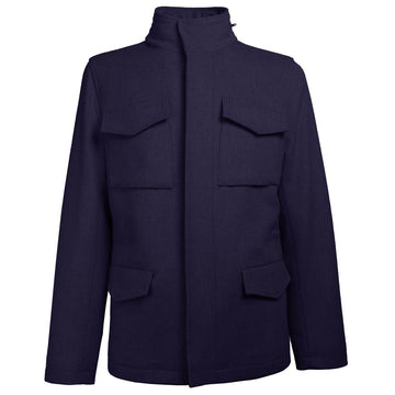 Made in Italy Blue Wool Men Jacket