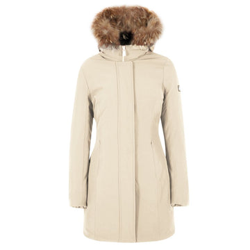 Yes Zee White Nylon Jackets & Coat