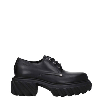 Off-White Black Leather Oxfords And Derbies