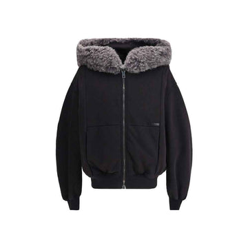 Dolce & Gabbana Hooded Sweatshirt with wide fur-trimmed hood