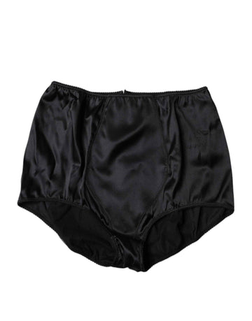 Dolce & Gabbana Black Silk Stretch High Waist Girdle Underwear
