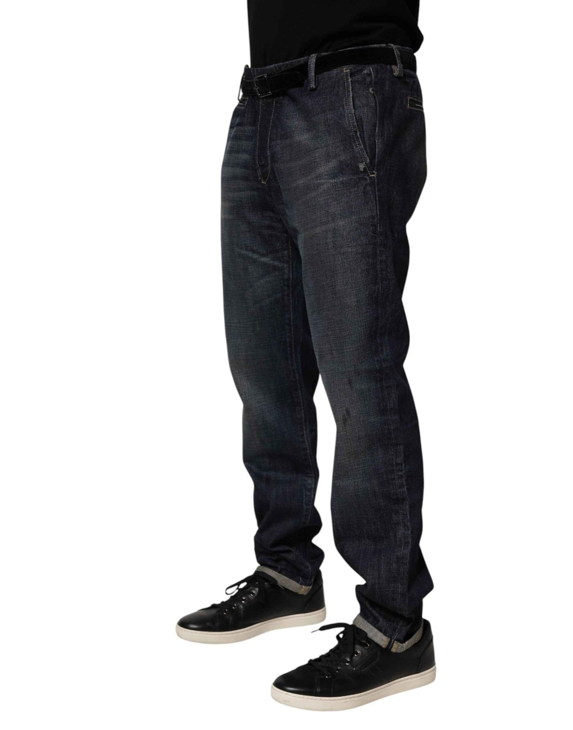 Brian Dales Dark Blue Washed Skinny Men Denim Trouser Jeans