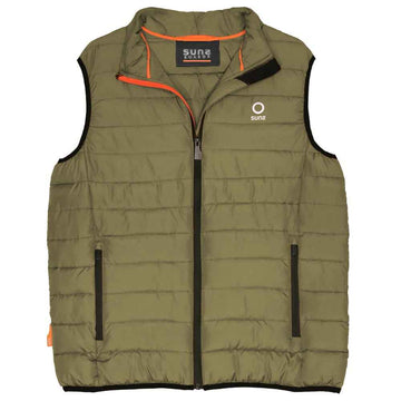 Suns Green Polyester Sleveless Jacket