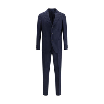 Gi Capri Blue Fleece Wool Two-Piece Suit