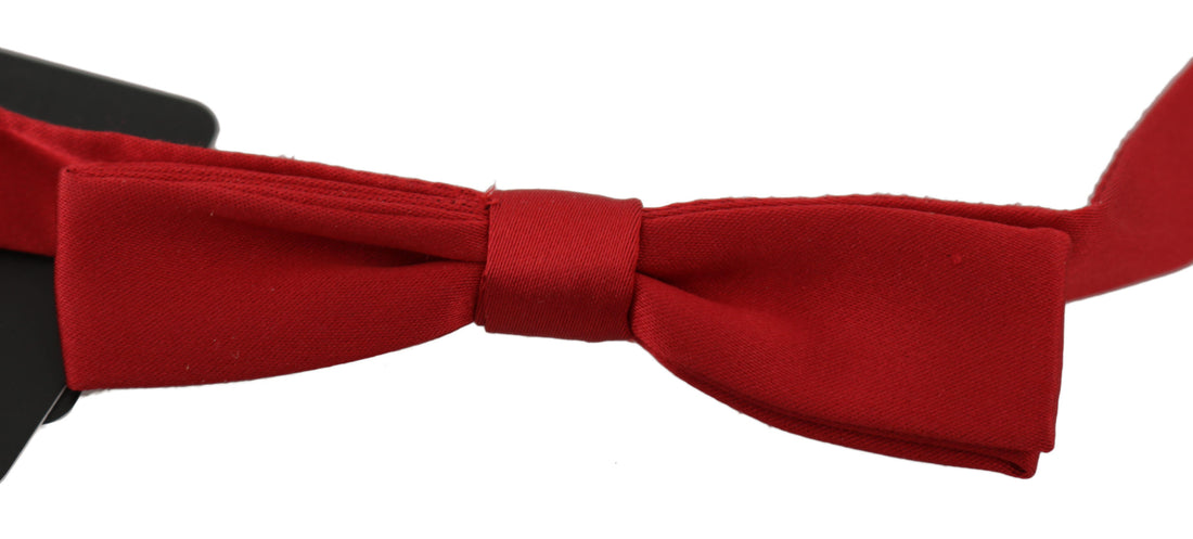 Dolce & Gabbana Red 100% Silk Slim Adjustable Neck Papillon Bow Tie - Whispers Of Wisdom Clothing