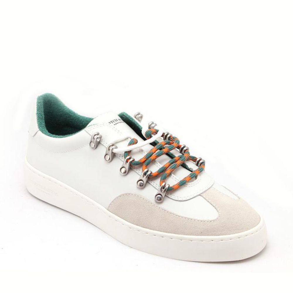 Scotch & Soda White Leather Low Top Sneakers