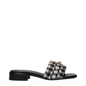 Versace Black Fabric Slippers