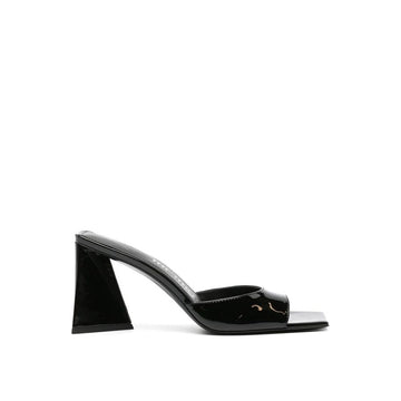 The Attico Black Calfskin Stiletto Heel Sandals
