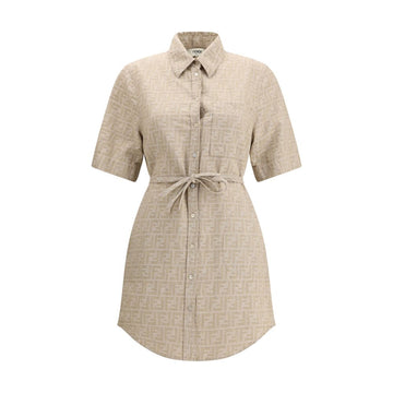 Fendi Beige Cotton Casual Dress