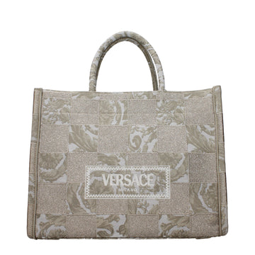 Versace Beige Fabric Handbag
