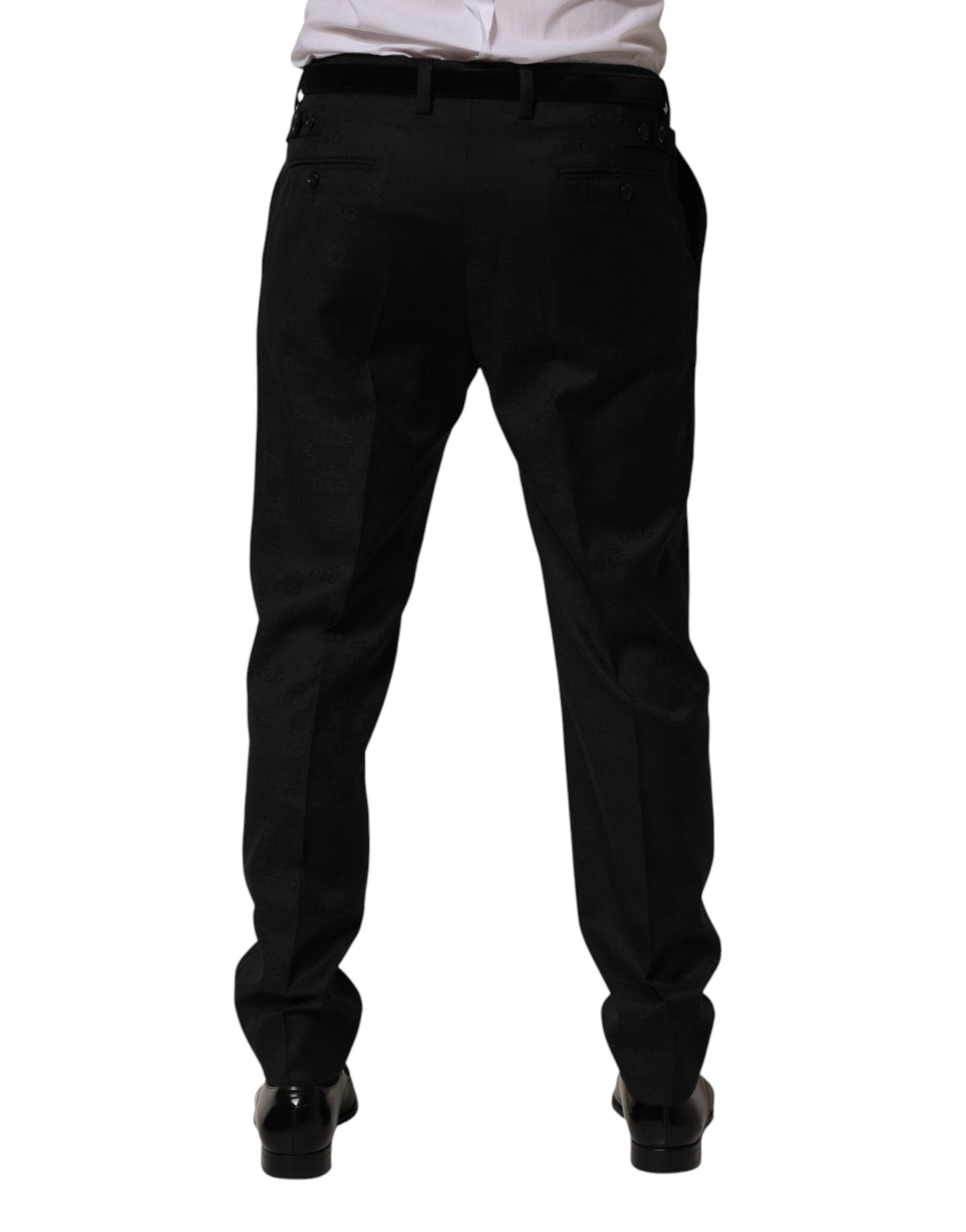 Dolce & Gabbana Black Wool Skinny Dress Formal Trouser Pants