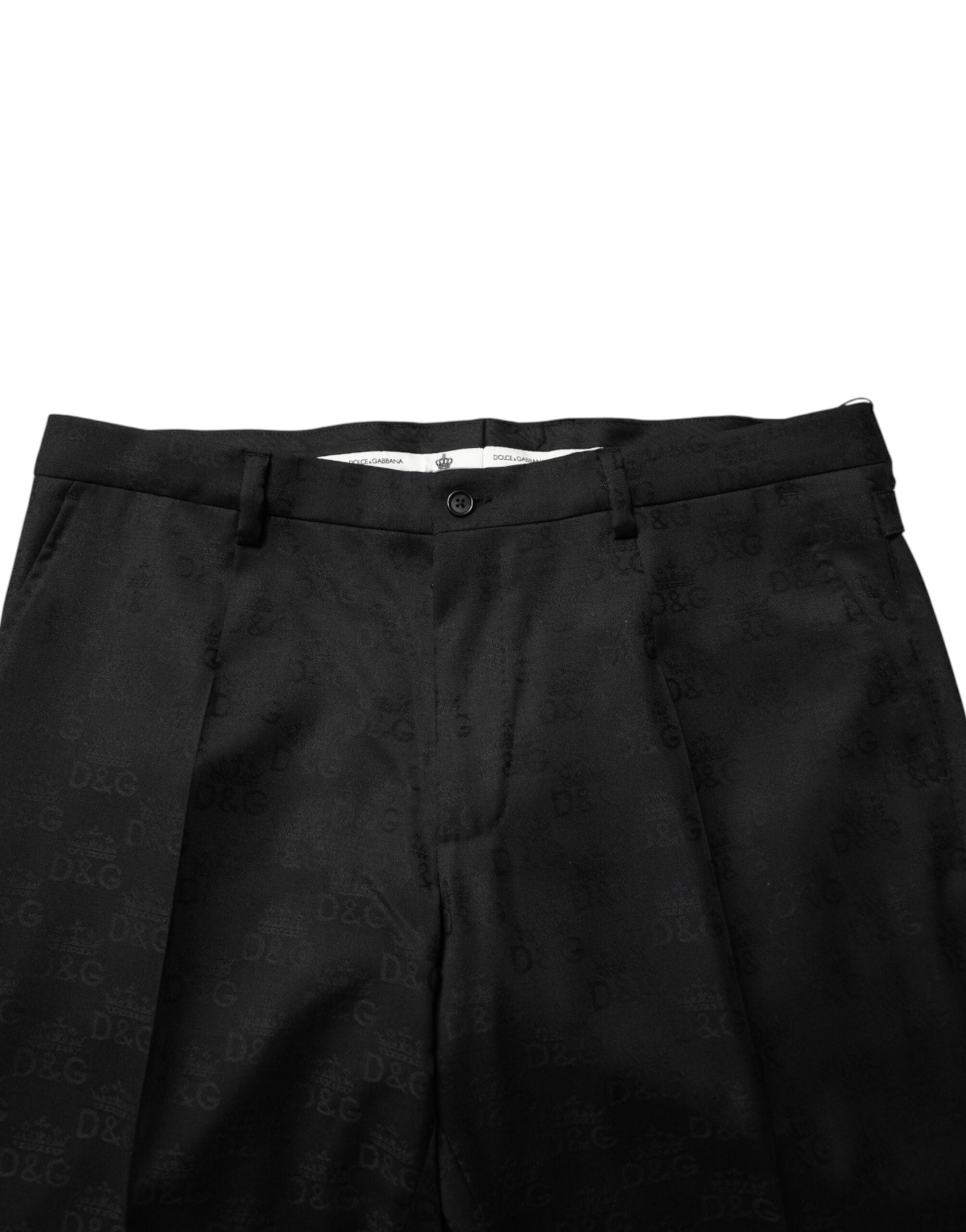 Dolce & Gabbana Black Wool Skinny Dress Formal Trouser Pants