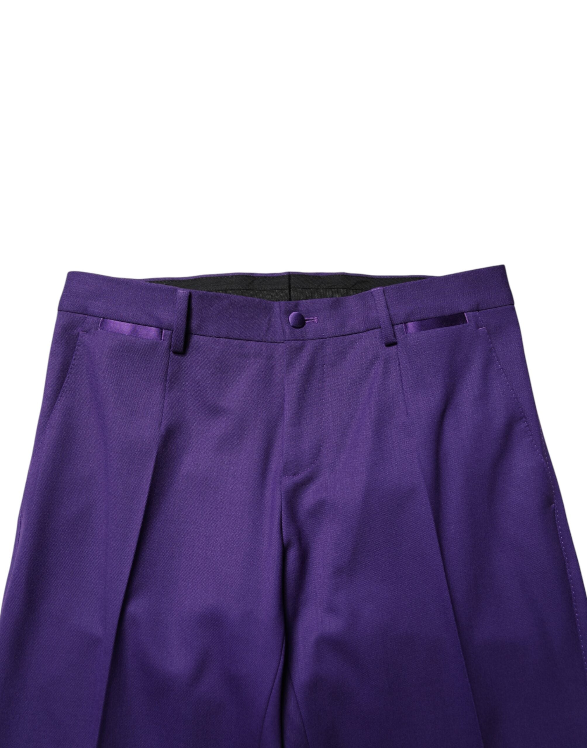 Dolce & Gabbana Purple Wool Skinny Dress Men Trouser Pants