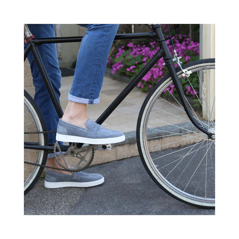 Duca di Morrone Blue Leather Moccassin