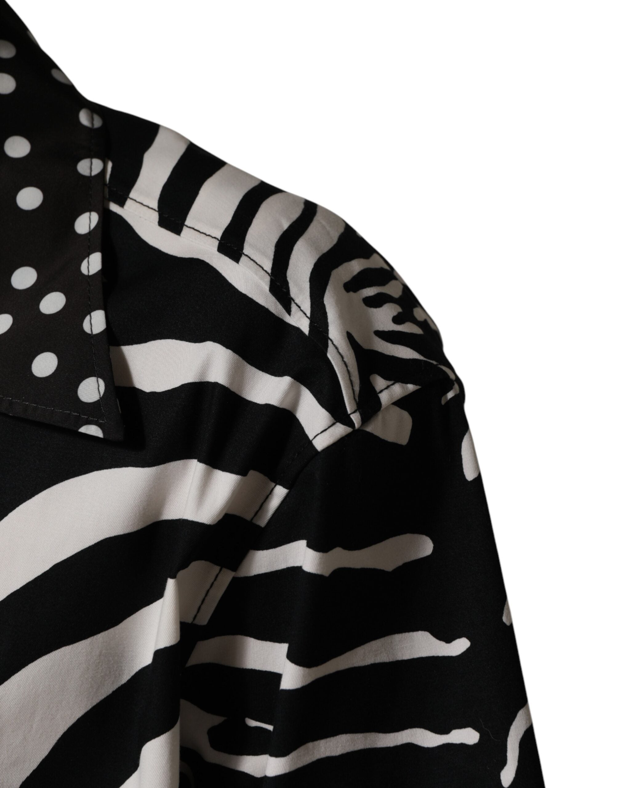 Dolce & Gabbana Black White Zebra ButtonDown Oversize Shirt