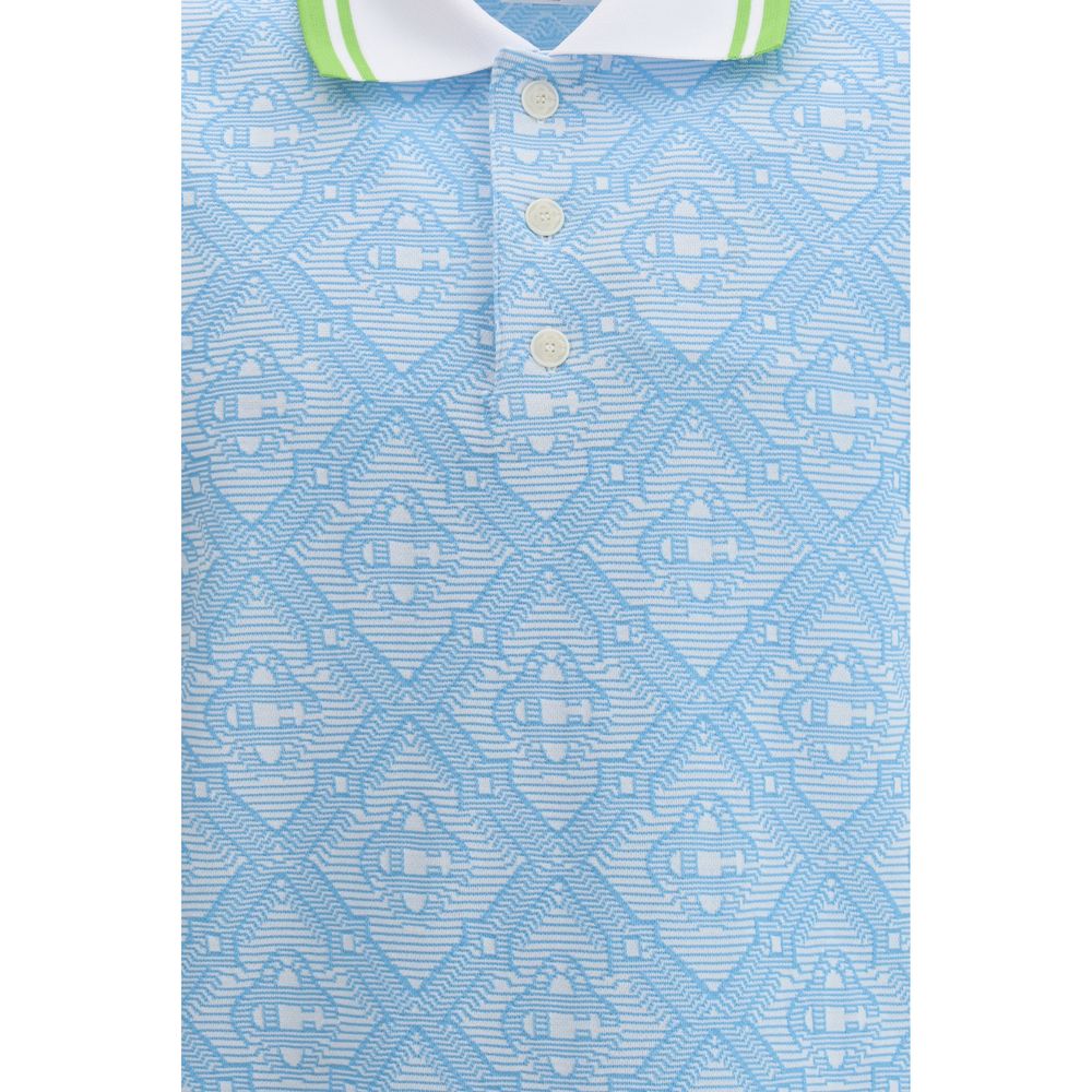 Casablanca Blue Cotton Polo Shirt