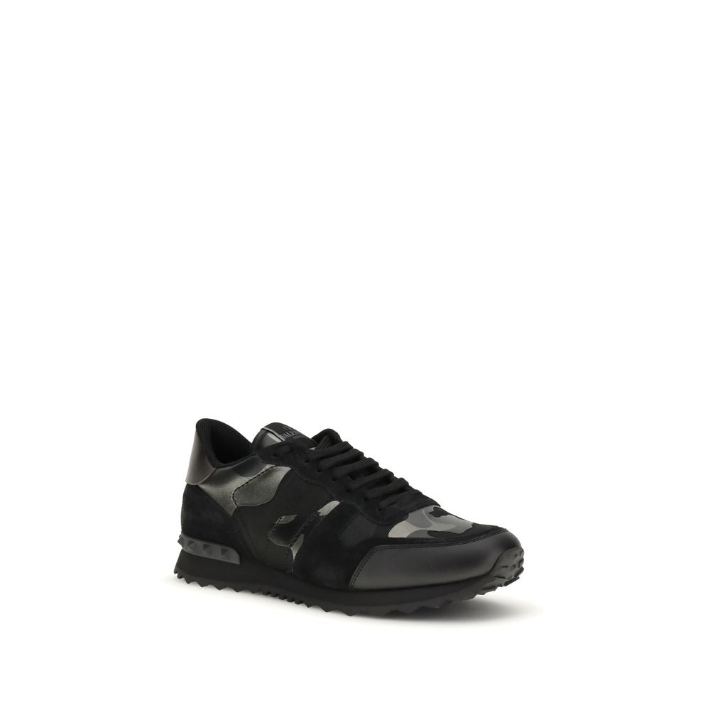 Valentino Garavani Black Lamb Ovis Aries Aries Athletic Sneakers