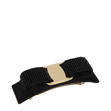 Salvatore Ferragamo Black Silk Hair Bow