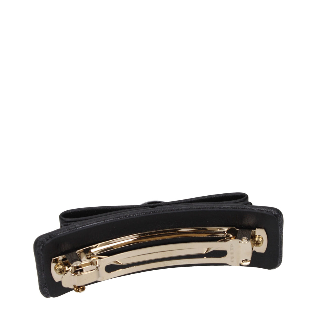 Salvatore Ferragamo Black Leather Hair Clip