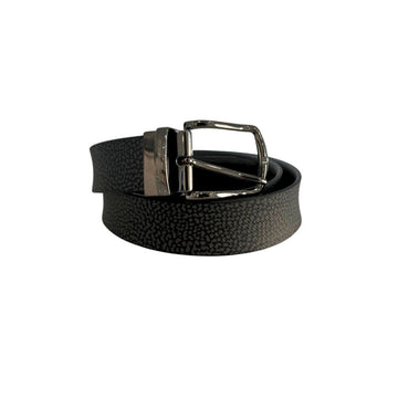 Borbonese Black Polyvinyl Men's Belt with Leather Trimming