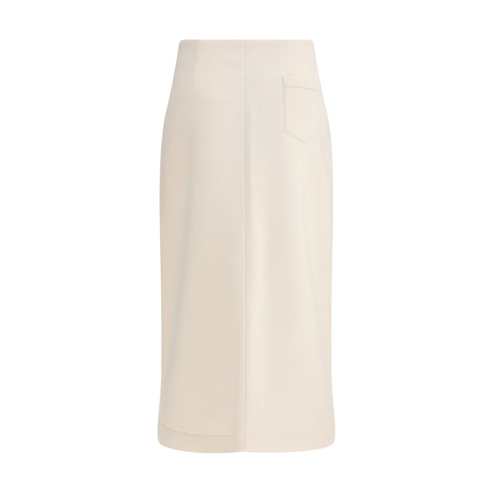 Fabiana Filippi Beige Modal Midi Skirt