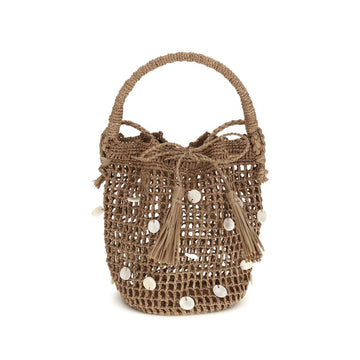 Alanui Brown Raffia Backet Bag